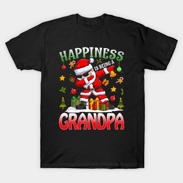 Happiness Is Being A Grandpa Santa Christmas T-Shirt by intelus